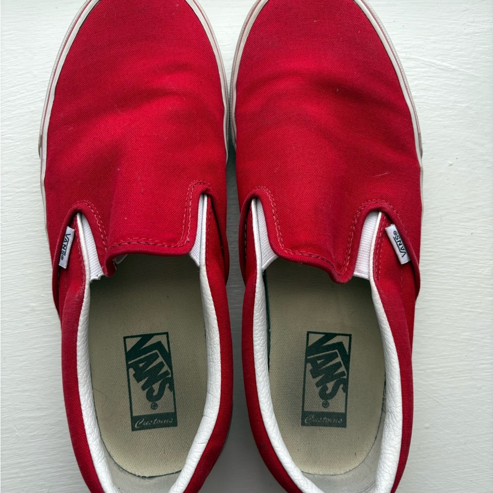 Men’s Vans Red Slip-On Shoes